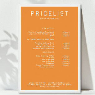 Modern, price list Poster