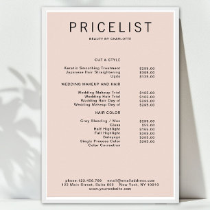 Modern, price list Poster