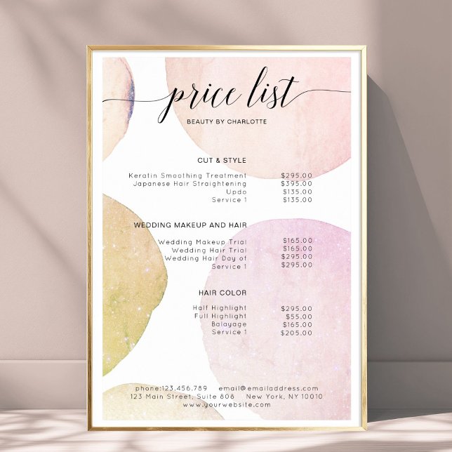 Modern,  price list Poster (Modern, price list Poster)