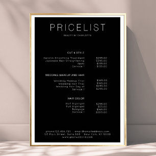 Modern, price list Poster