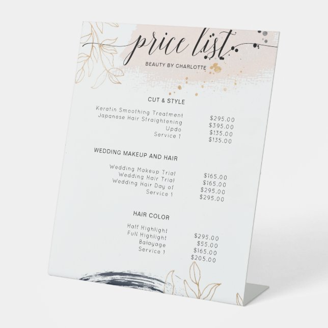 Modern, pricelist Sign (Front)