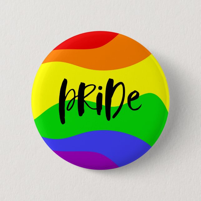 Modern Pride Rainbow 6 Cm Round Badge (Front)