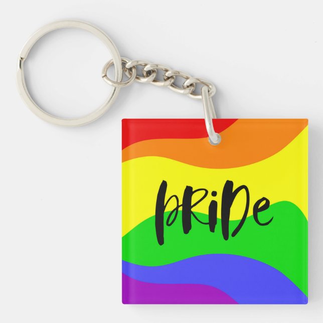 Modern Pride Rainbow Key Ring (Front)