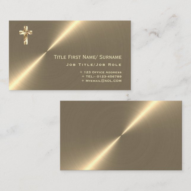 Modern Priest Pastor Minister Deacon Faith Clergy Business Card (Front/Back)