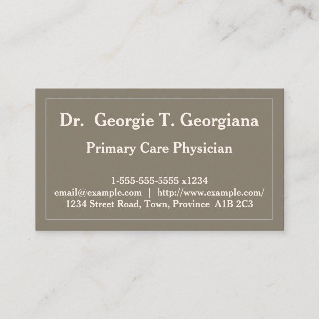 Modern Primary Care Physician Business Card (Front)