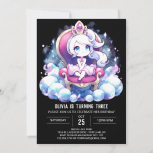 Modern Princess Birthday Invitation