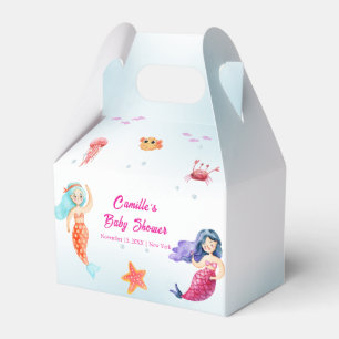Modern Princess Mermaid Ocean Coral Baby Shower  Favour Box