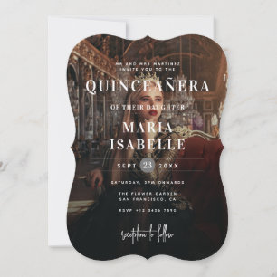 Modern Princess Photo Background Quinceañera Invitation