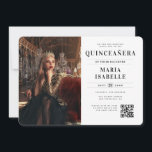 Modern Princess Photo QR Code Quinceañera Invitation<br><div class="desc">Modern Princess Photo QR Code Quinceañera Invitation</div>