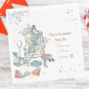 Modern Princess Royal Birthday Napkin