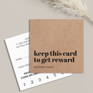 Modern Printed Kraft Black White Beauty Bold Salon Loyalty Card