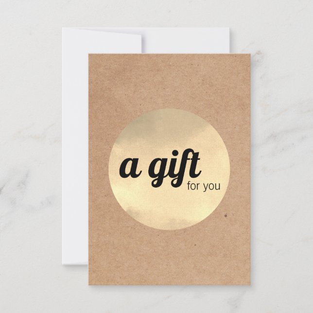 Modern Printed Kraft Faux Gold Circle Bold (Front)