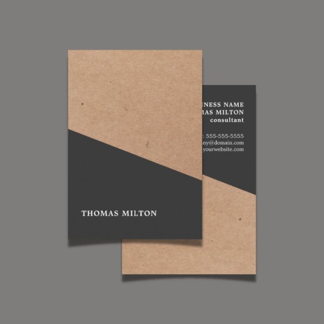 Modern Printed Kraft Paper Black Geometric Business Card (Creator Uploaded)