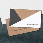Modern Printed Kraft Paper Grey White Geometric Business Card<br><div class="desc">Modern elegant business card template with PRINTED kraft paper background and grey/white triangles. Elegant and cool design. Perfect for interior designer,  designer,  home decoration related professionals,  consultant and more.</div>