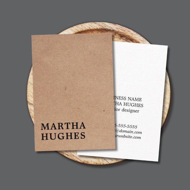 Modern Printed Kraft Paper White Bold Business Card (Creator Uploaded)