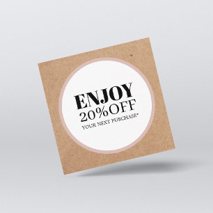 Modern Printed Kraft White Circle Salon Discount Card