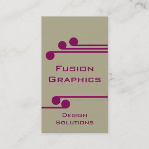 Modern Pro Business Card, Beige and Magenta Card