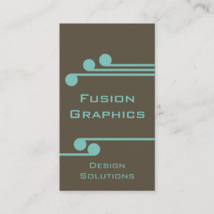 Modern Pro Business Card, Brown and Turquoise Card