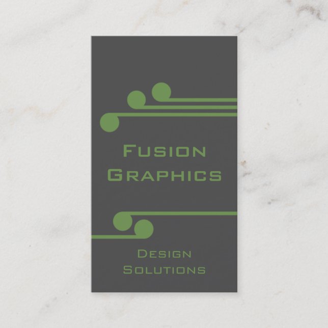 Modern Pro Business Card, Grey and Green Business Card (Front)