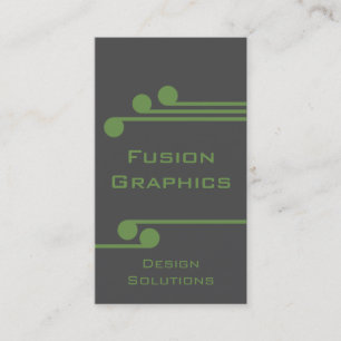Modern Pro Business Card, Grey and Green Card