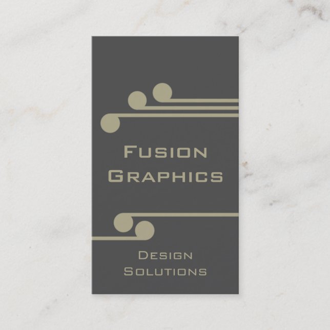Modern Pro Business Card, Grey & Beige Card (Front)