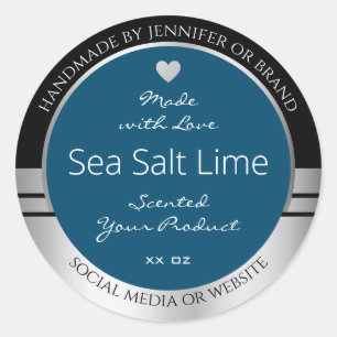 Modern Product Packaging Labels Black Silver Blue