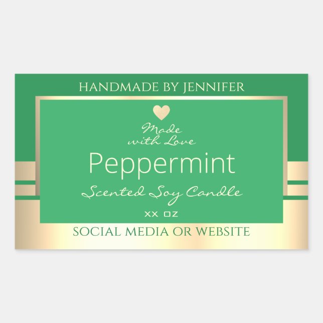 Modern Product Packaging Labels Green and Gold (Front)