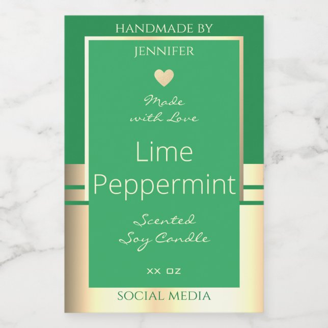 Modern Product Packaging Labels Green and Gold (Single Label)