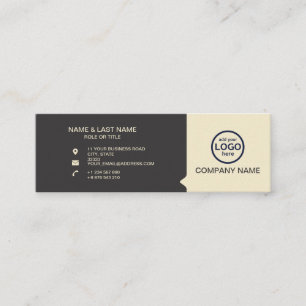 Modern Professional 2 colours add your logo Mini Business Card
