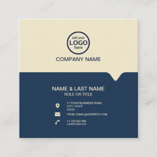 Modern Professional 2 colours add your logo Square Business Card