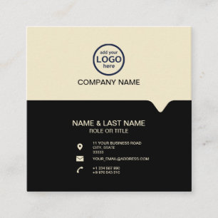 Modern Professional 2 colours add your logo Square Business Card