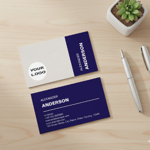 Modern Professional Architect Navy Blue Business Card