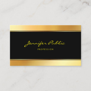 Modern Professional Black And Gold Simple Template Business Card