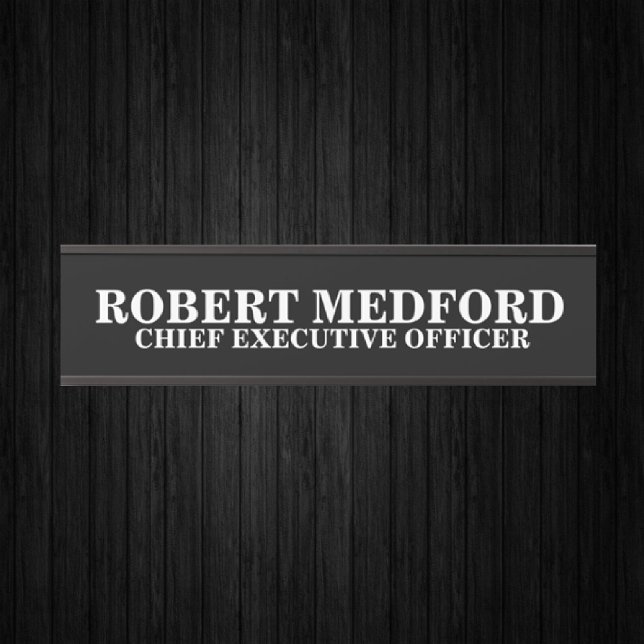 Modern Professional Black Door Sign Name Plate (Creator Uploaded)