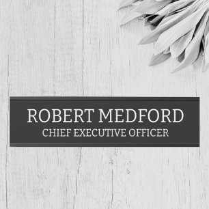 Modern Professional Black Door Sign Name Plate