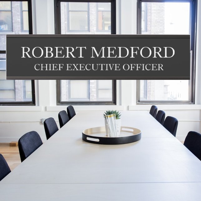 Modern Professional Black Door Sign Name Plate (Creator Uploaded)