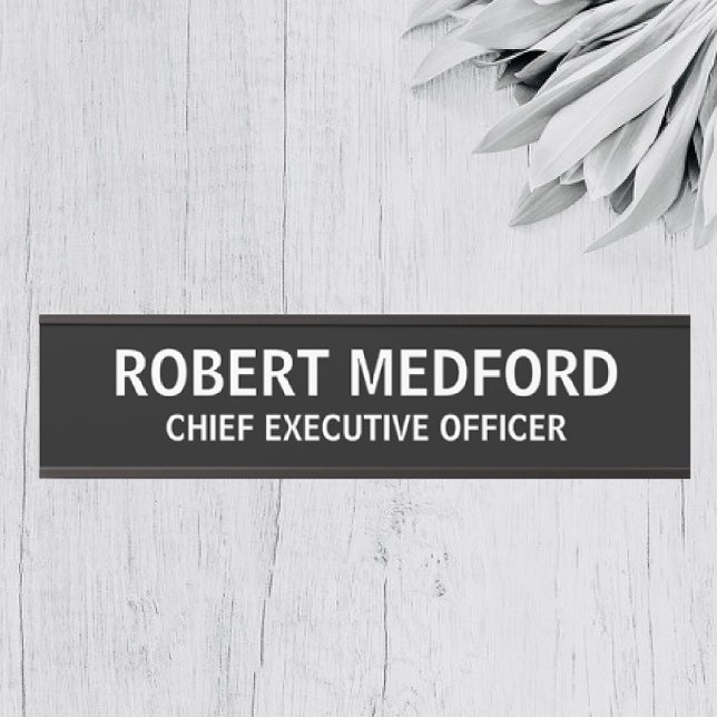 Modern Professional Black Door Sign Name Plate (Creator Uploaded)