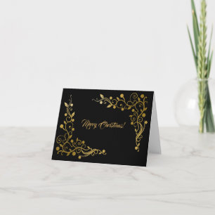 Modern Professional Black & Gold Christmas Card