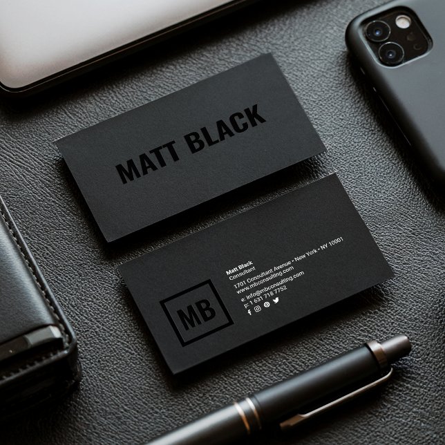 Modern professional black kraft simple elegant business card (Modern professional black kraft simple elegant)