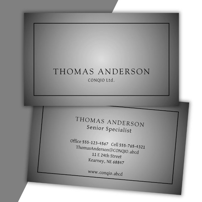 Modern Professional Black on Monochrome Gradient Business Card (Creator Uploaded)