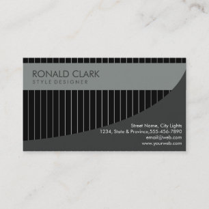 Modern Professional Black Silver Metal Steel Business Card