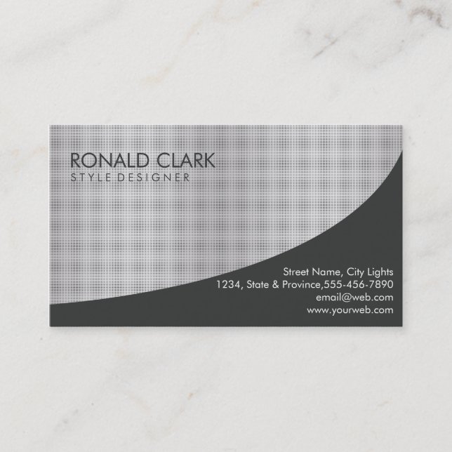 Modern Professional Black Silver Metal Steel Business Card (Front)
