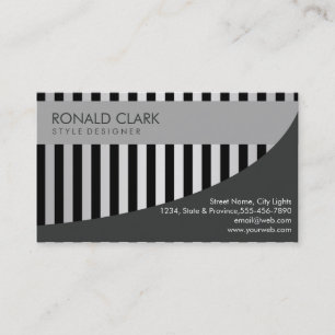Modern Professional Black Silver Metal Steel Business Card