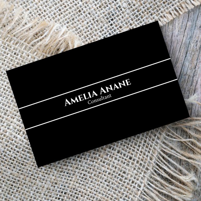 Modern Professional Black & White Consultant Business Card (Creator Uploaded)