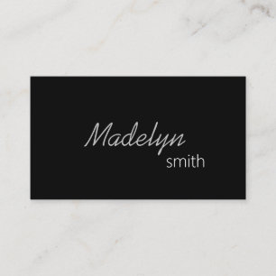 Modern Professional Black White Minimal Script  Business Card