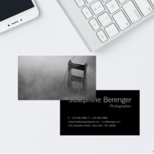 Modern Professional Black + White Photo Business Card