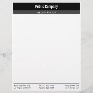 Modern Professional Black with Dark Grey Custom Letterhead
