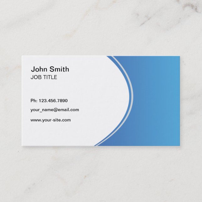 Modern Professional Blue and White Business Card (Front)