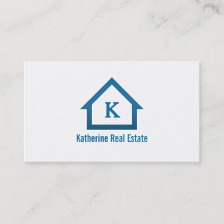 Modern Professional Blue Real Estate Icon Realtor Business Card