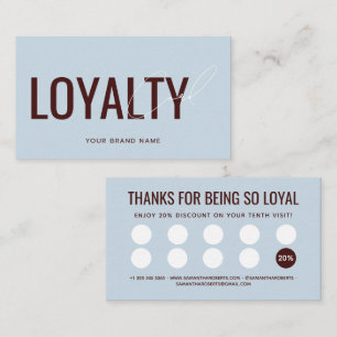 Modern professional blue red customer loyalty card